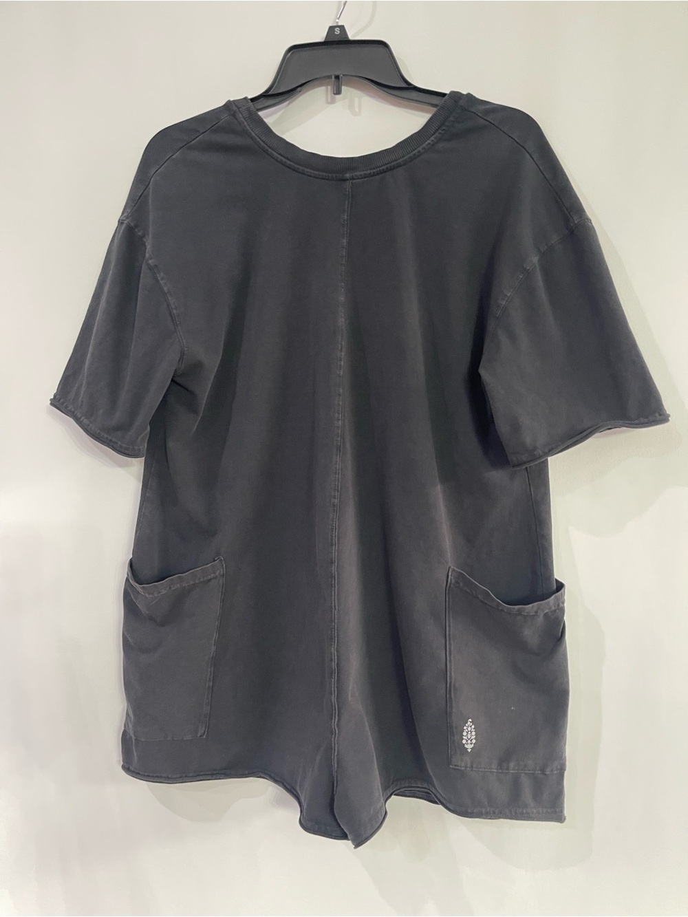 FP Movement Hot Shot Romper Black XS Oversized Cotton One Piece free people